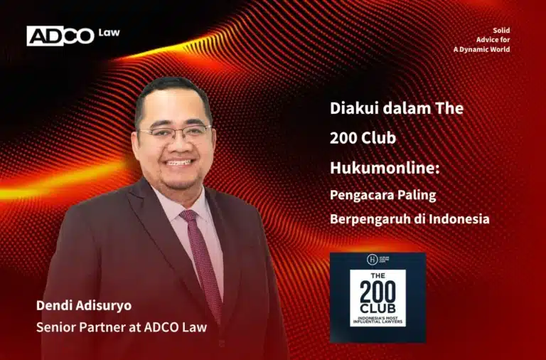 Senior Partner ADCO Law, Dendi Adisuryo, Masuk dalam Daftar Indonesia’s Most Influential Lawyers 2025 oleh Hukumonline