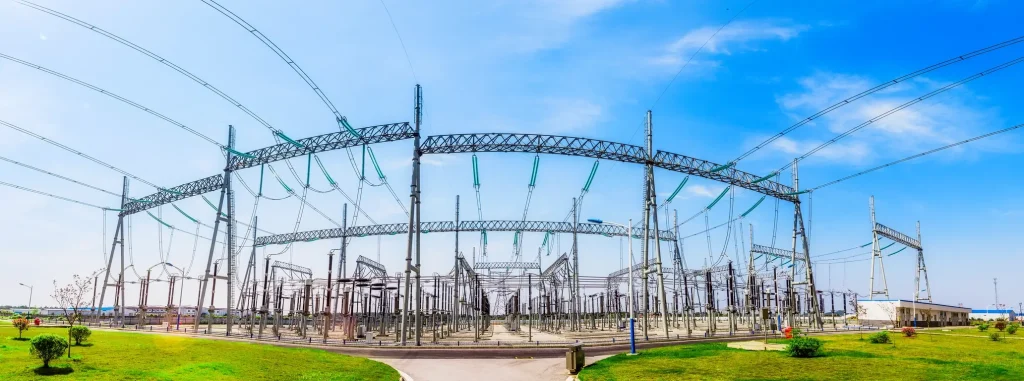 modern-electricity-power-station-blue-sky-background